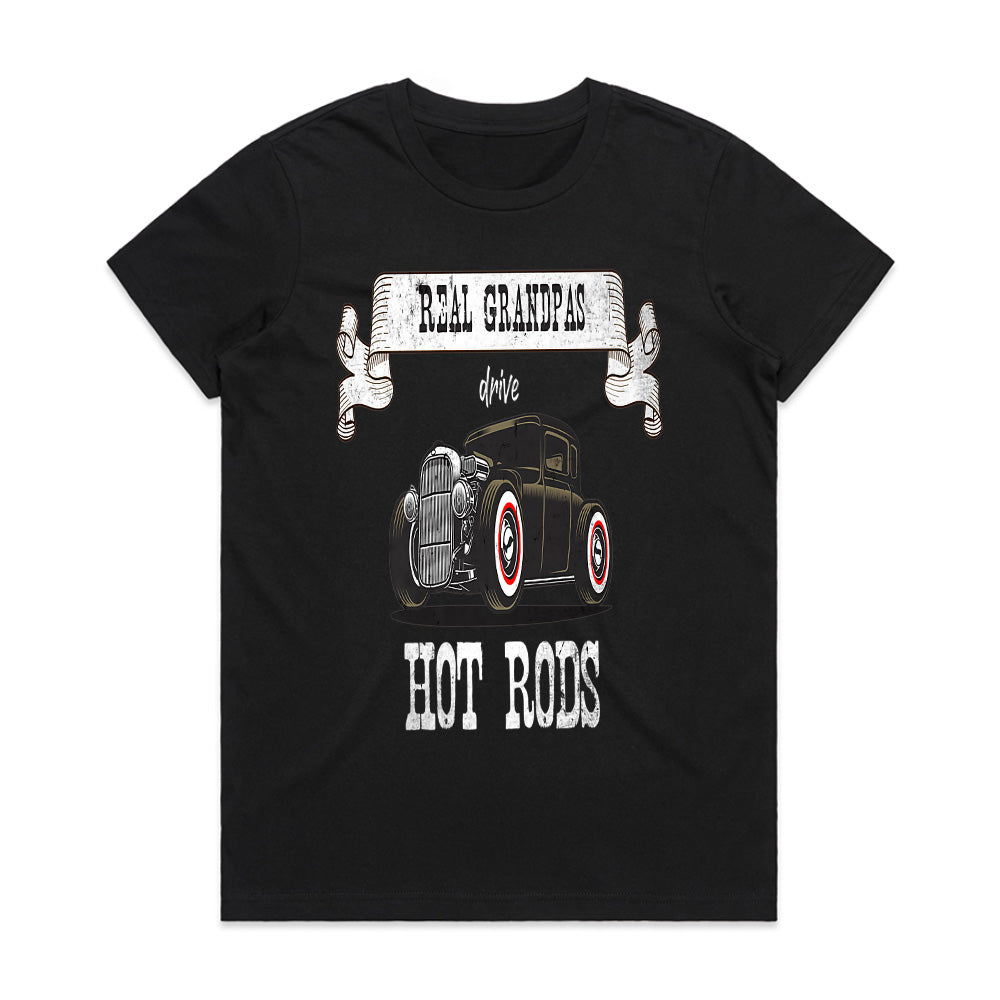 Real Grandpas Drive Hot Rods – Vintage Classic Car Enthusiast T-Shirt
