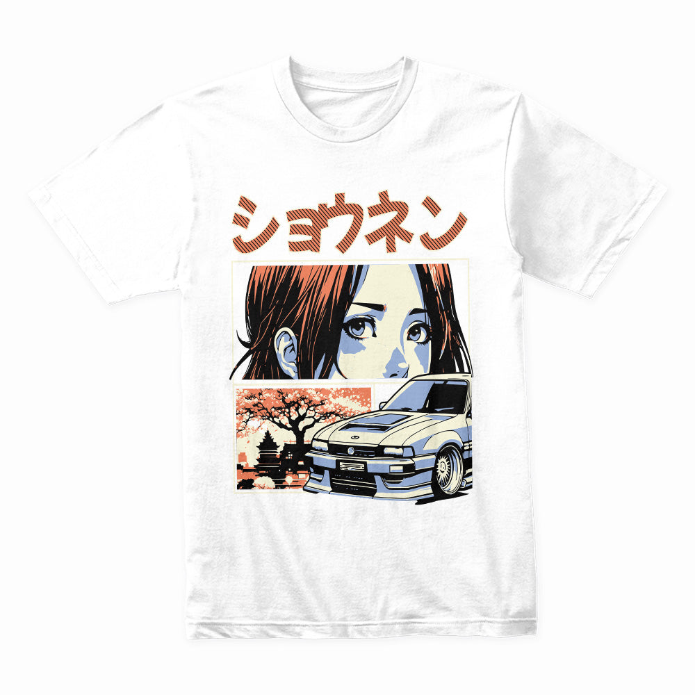 Shōnen Retro Aesthetic Streetwear T-Shirt – Anime & JDM Car Design