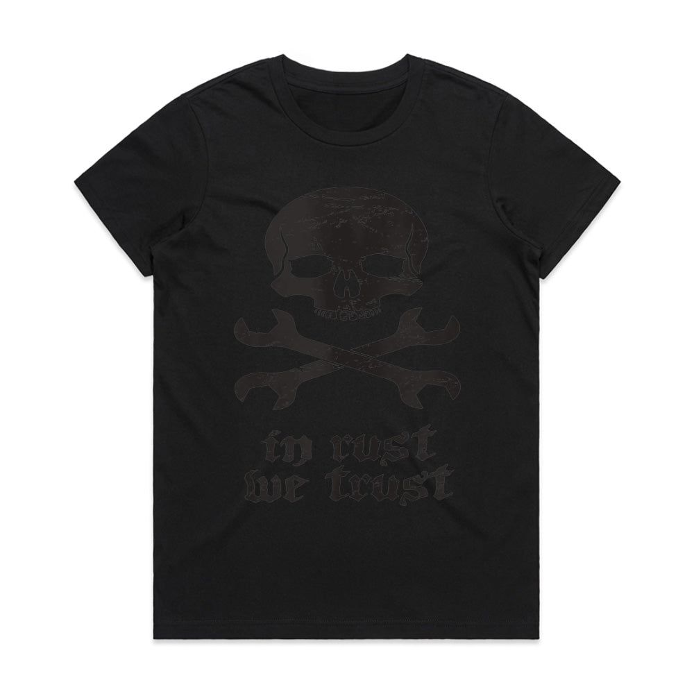 In Rust We Trust" Skull & Wrenches Mechanic T-Shirt