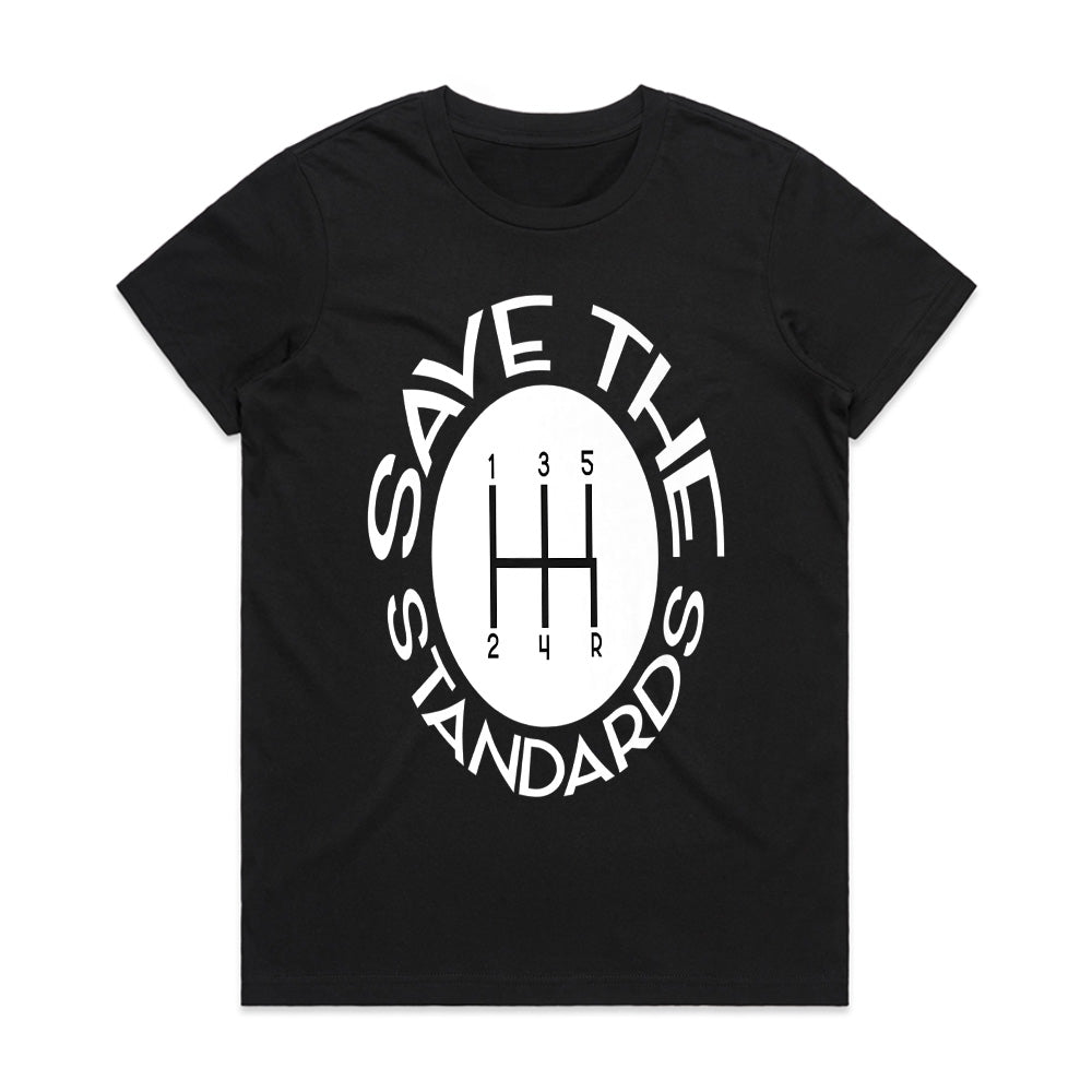 Save The Standards T-Shirt – Manual Transmission Enthusiast Tee