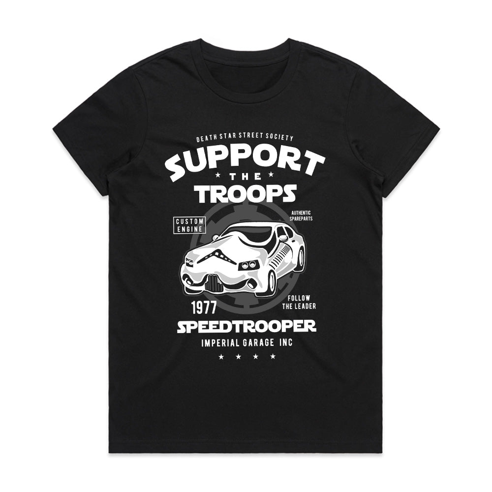 Speed Trooper Support The Troops T-Shirt – Galactic Street Racing Style!