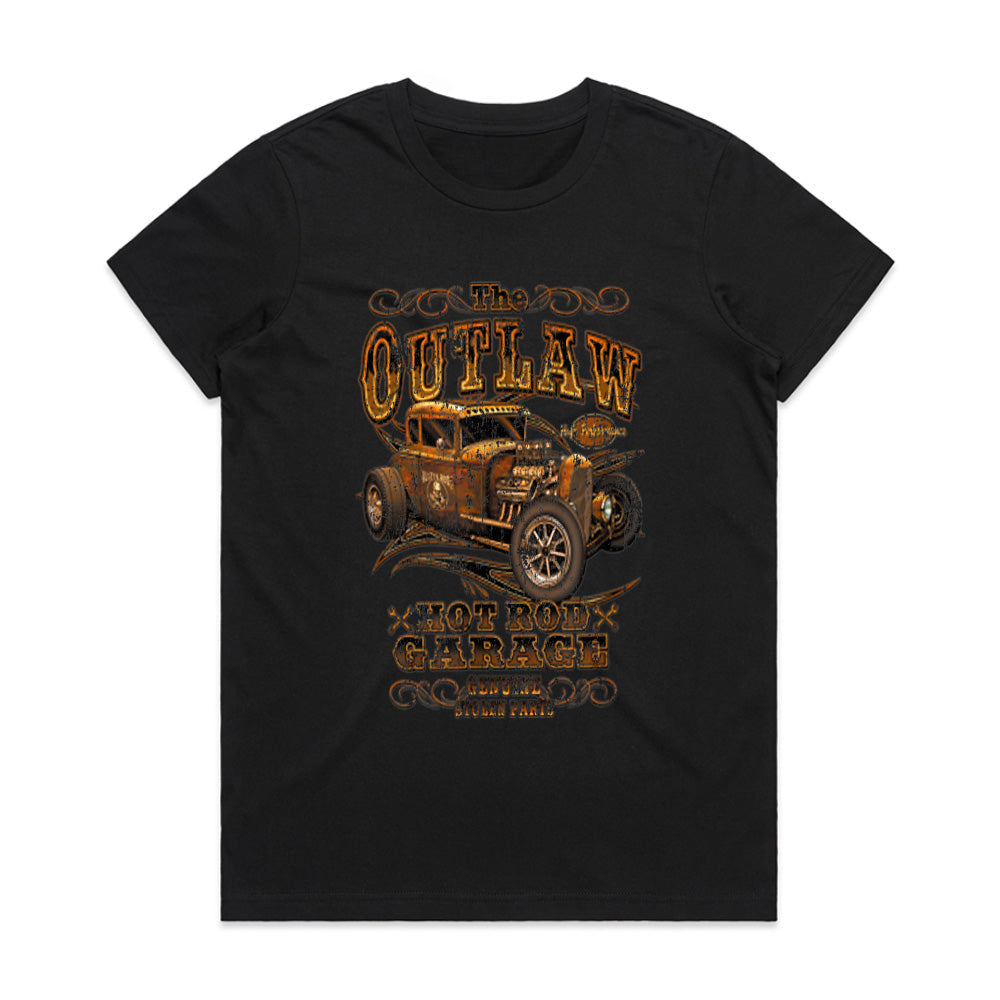 The Outlaw Hot Rod Garage Vintage T-Shirt – Ride with Rebel Style!
