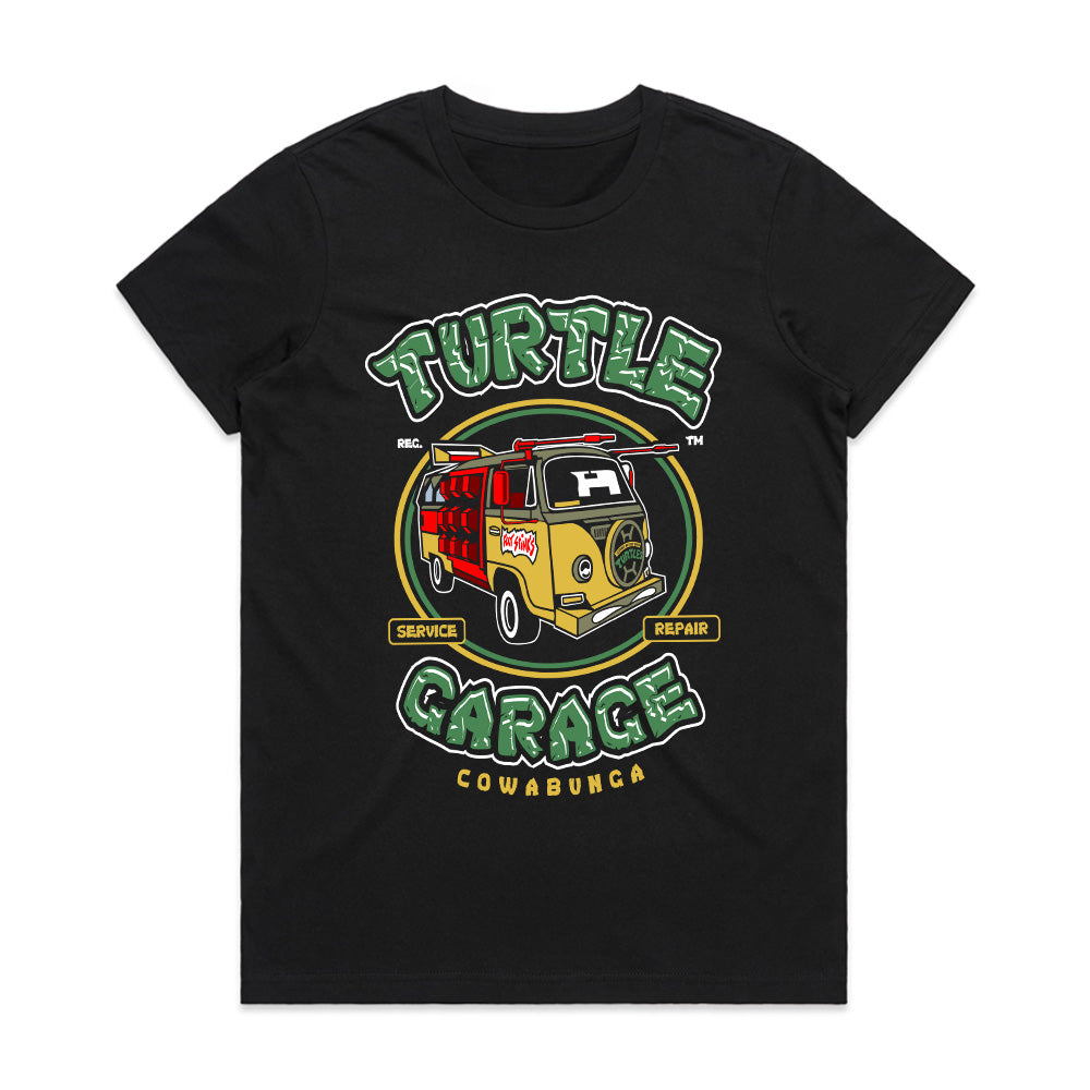 Turtle Garage – Cowabunga Classic Van T-Shirt  Retro Cartoon Vibes