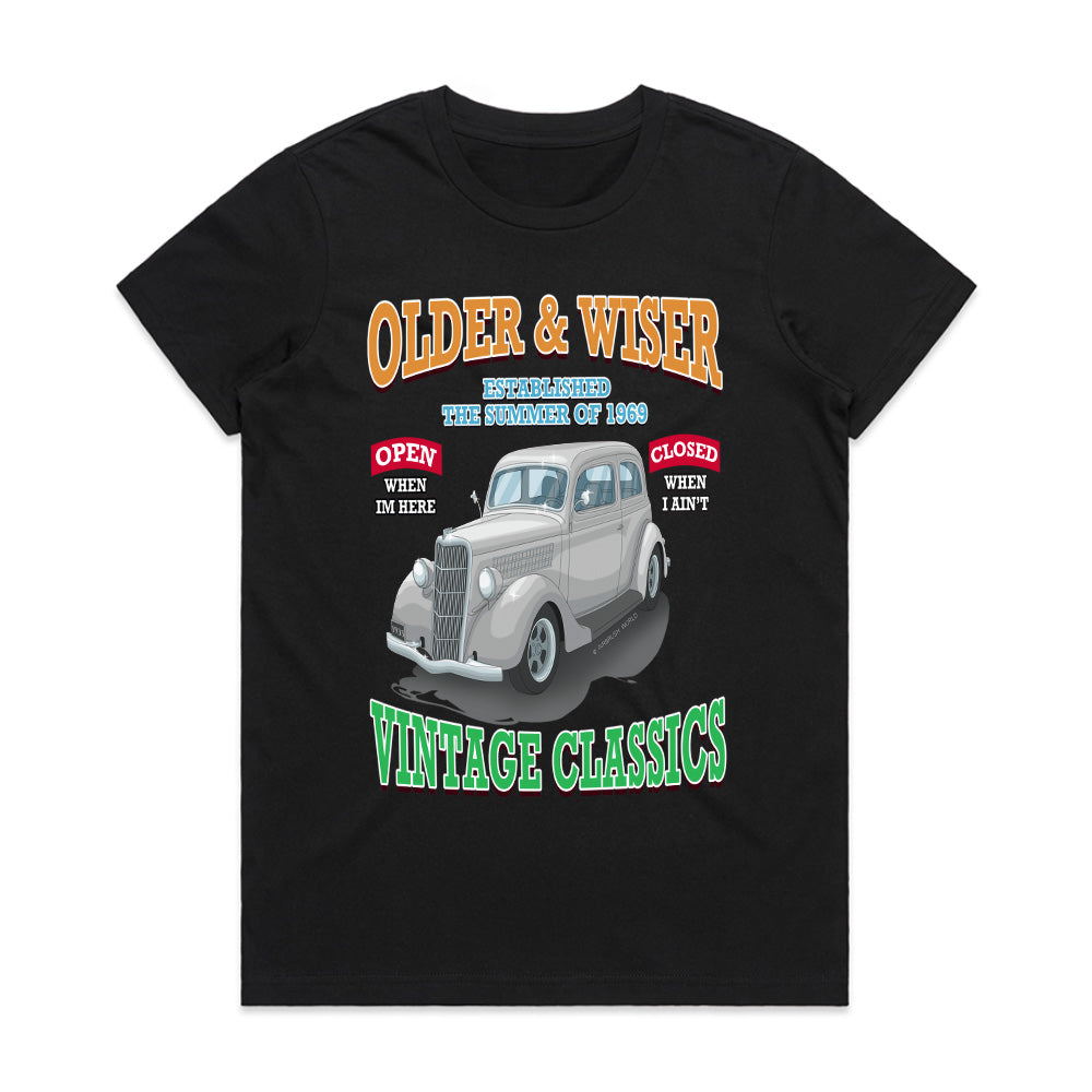 Older & Wiser Vintage Classics T-Shirt – Retro Car Enthusiast Tee!