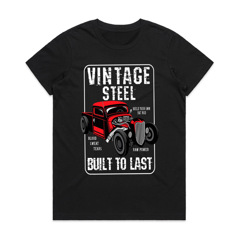 Vintage Steel – Built to Last Rat Rod T-Shirt