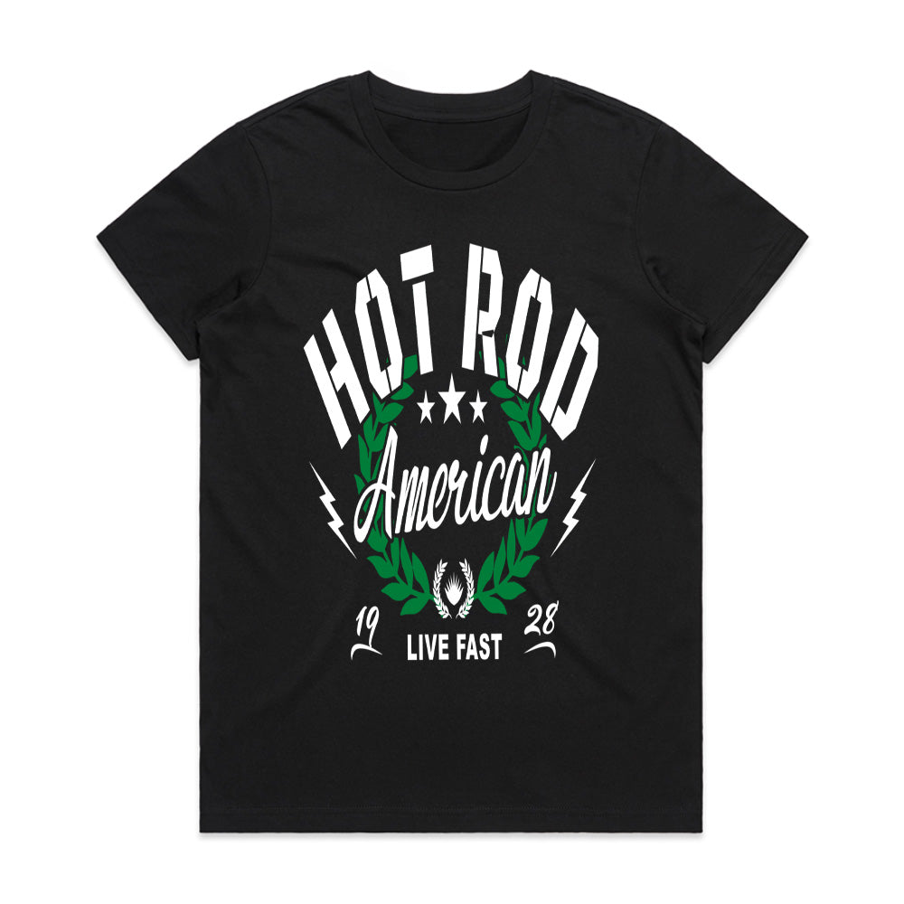 Hot Rod American – Live Fast Vintage Racing T-Shirt