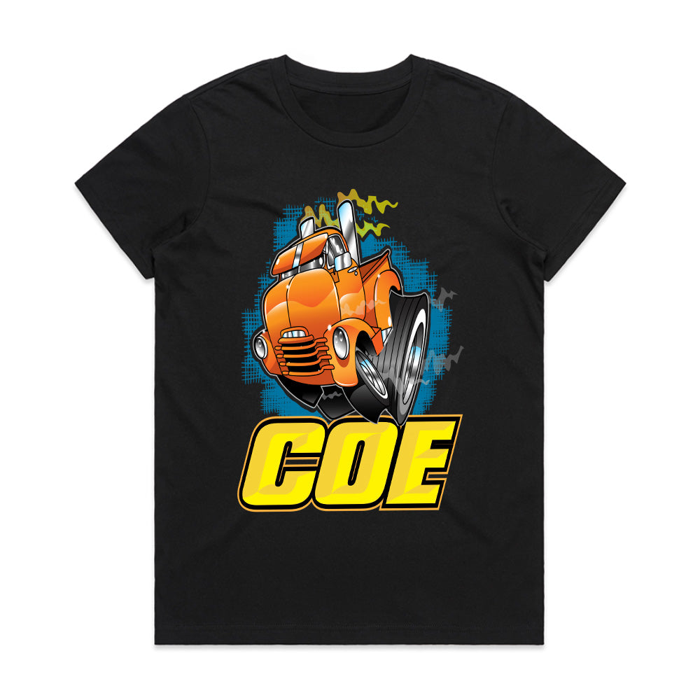 COE Vintage Hot Rod Truck – Cartoon Classic Big Rig Tee