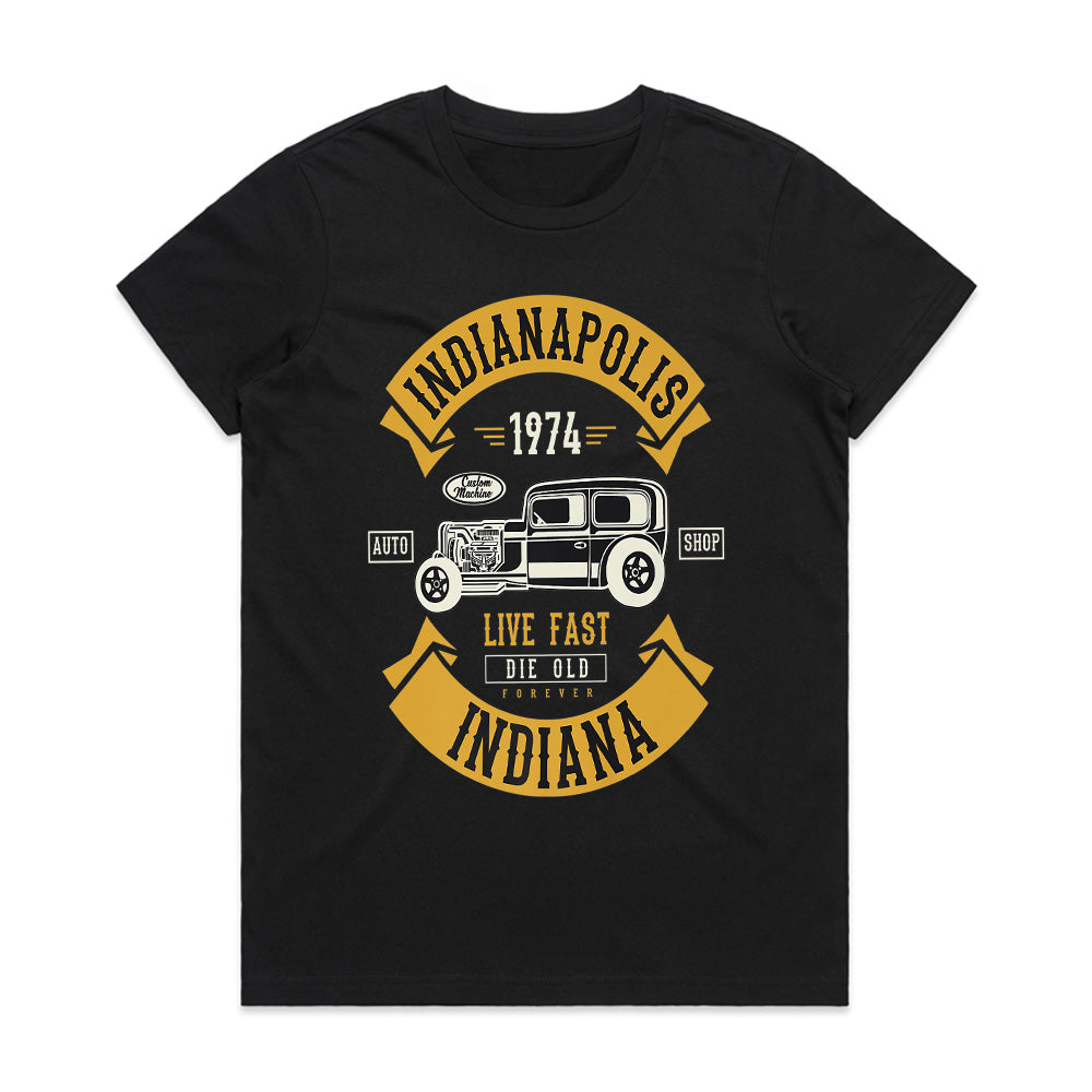 Indianapolis Vintage Hot Rod T-Shirt – Classic Muscle Car Tribute