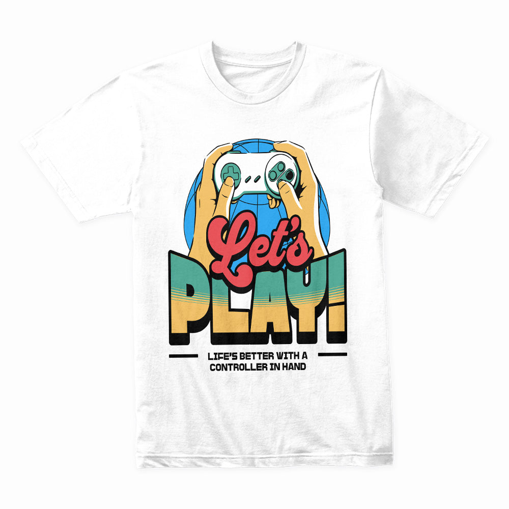 Retro "Let’s Play" Gaming T-Shirt – Vintage Gamer Aesthetic