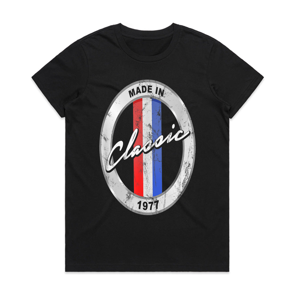 Made In 1977 Classic Vintage T-Shirt – 44th Birthday Gift for Car Lovers