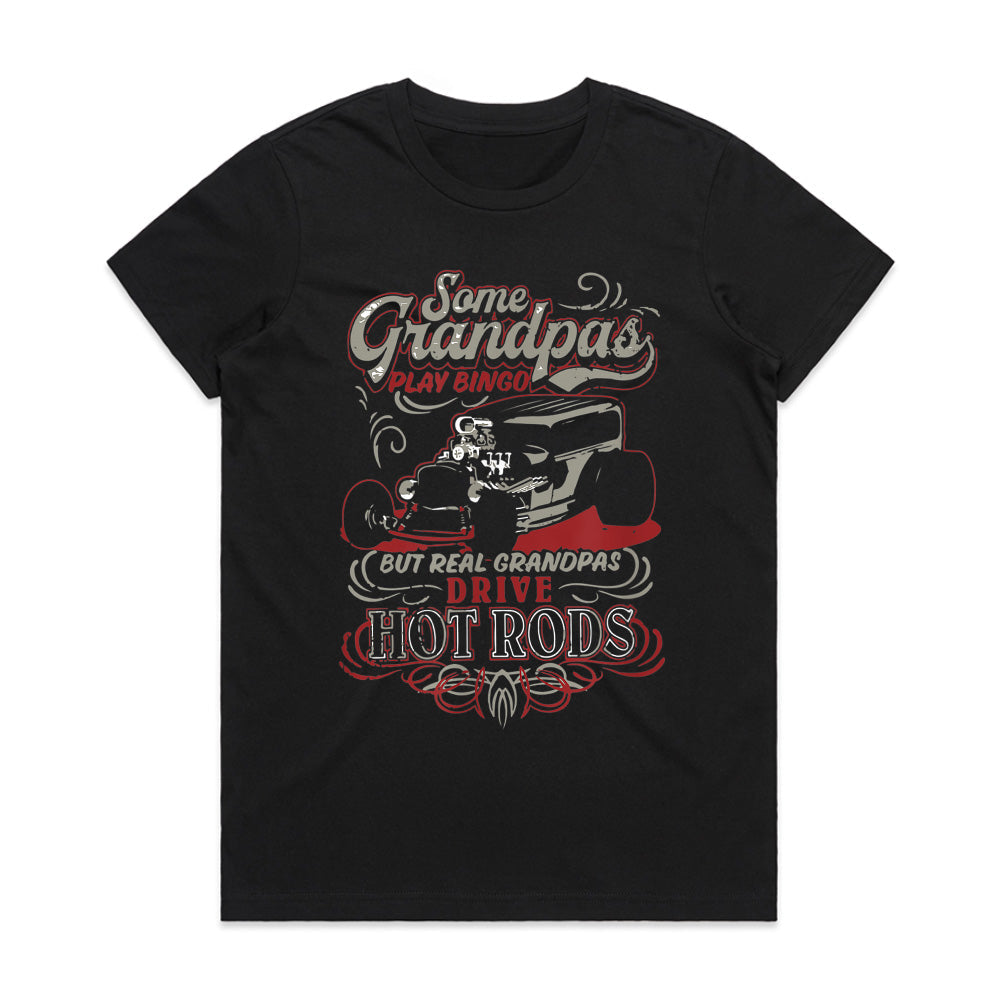 Real Grandpas Drive Hot Rods T-Shirt – Classic Car Lovers Gift