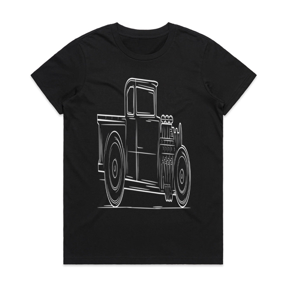 Vintage Rat Rod Pickup T-Shirt – Classic Hot Rod Steampunk Art for Car Enthusiasts