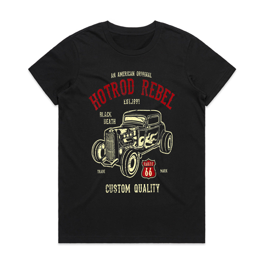 Hot Rod Rebel T-Shirt – Vintage Route 66 Classic Car Muscle Tee