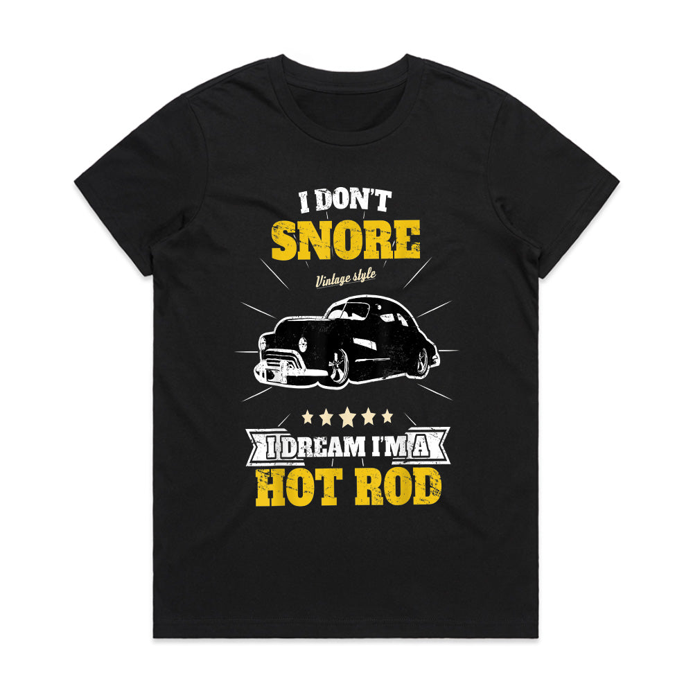Vintage "I Don't Snore, I Dream I'm a Hot Rod" T-Shirt – Classic Car Enthusiast Tee