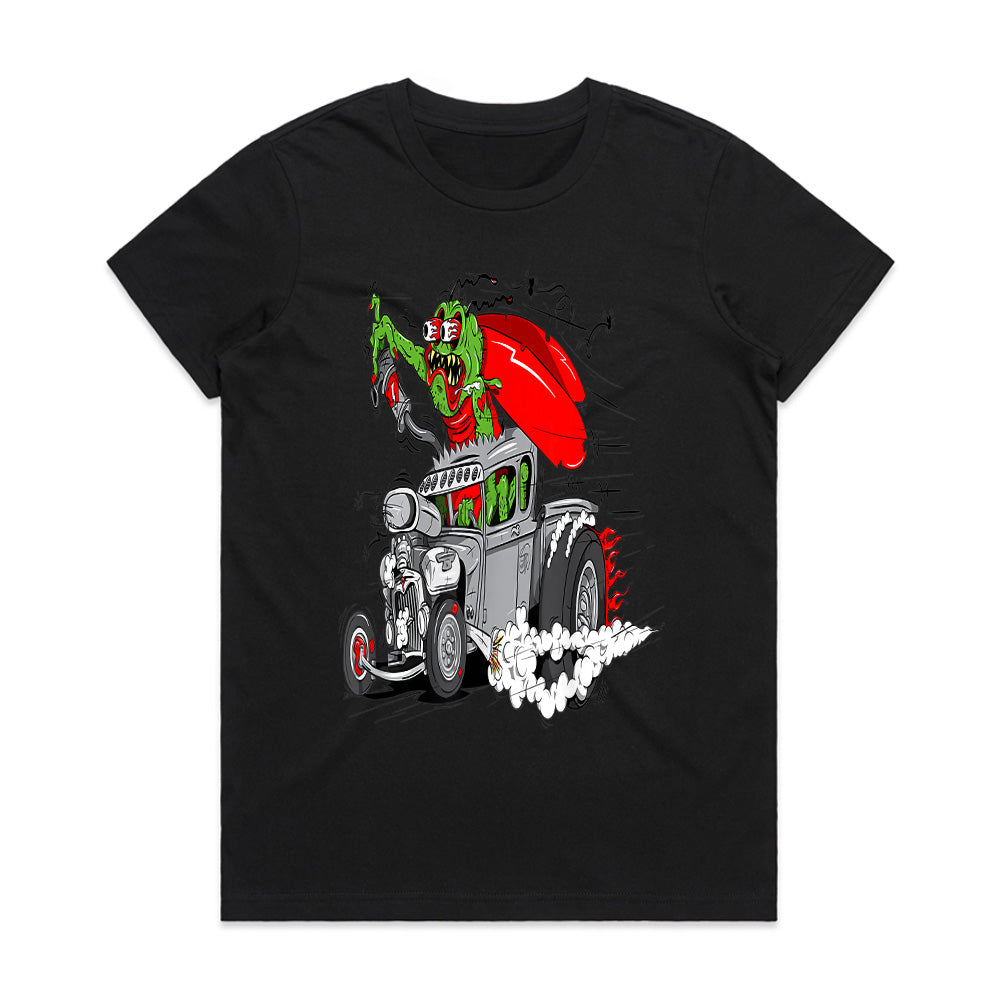 Vintage Rat Rod Racing T-Shirt – Wild Hot Rod Monster Car Show Illustration