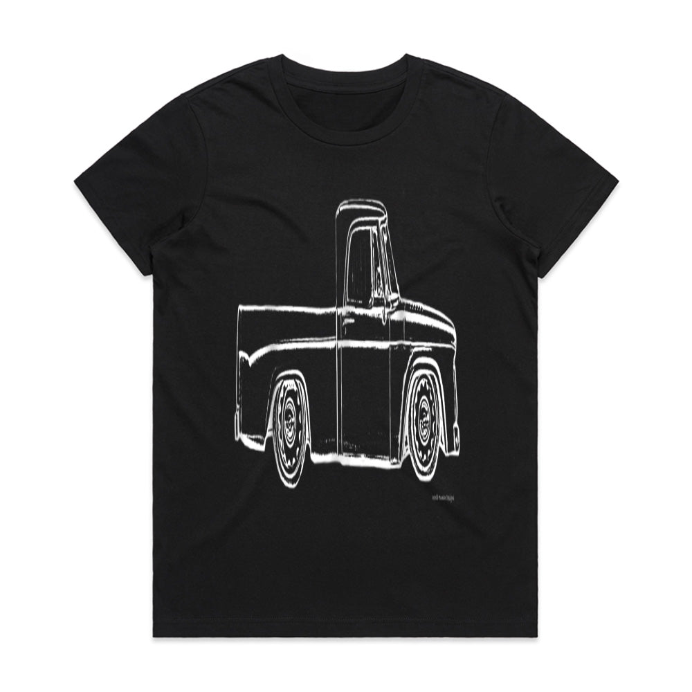 Vintage Sweptline Truck T-Shirt – Classic Slammed & Bagged Hot Rod Tee
