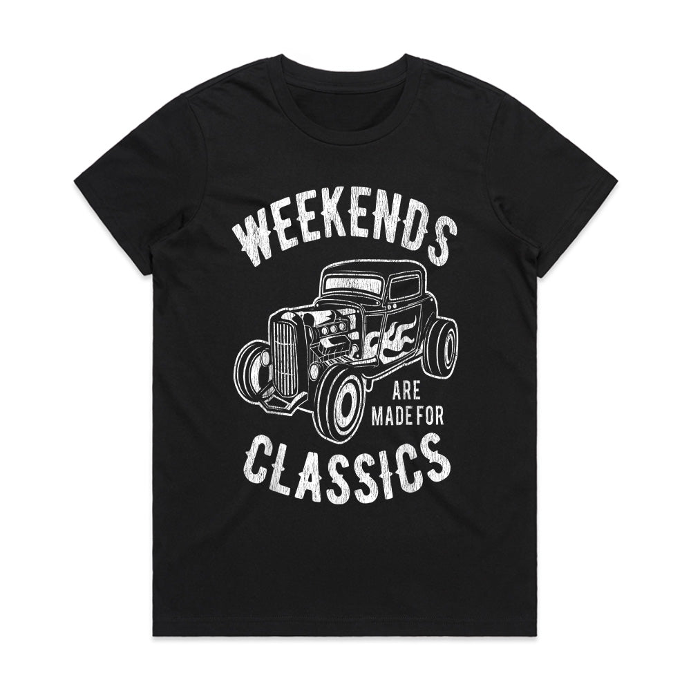 "Weekends Are Made for Classics" Vintage Hot Rod T-Shirt – Classic Car Lovers Tee