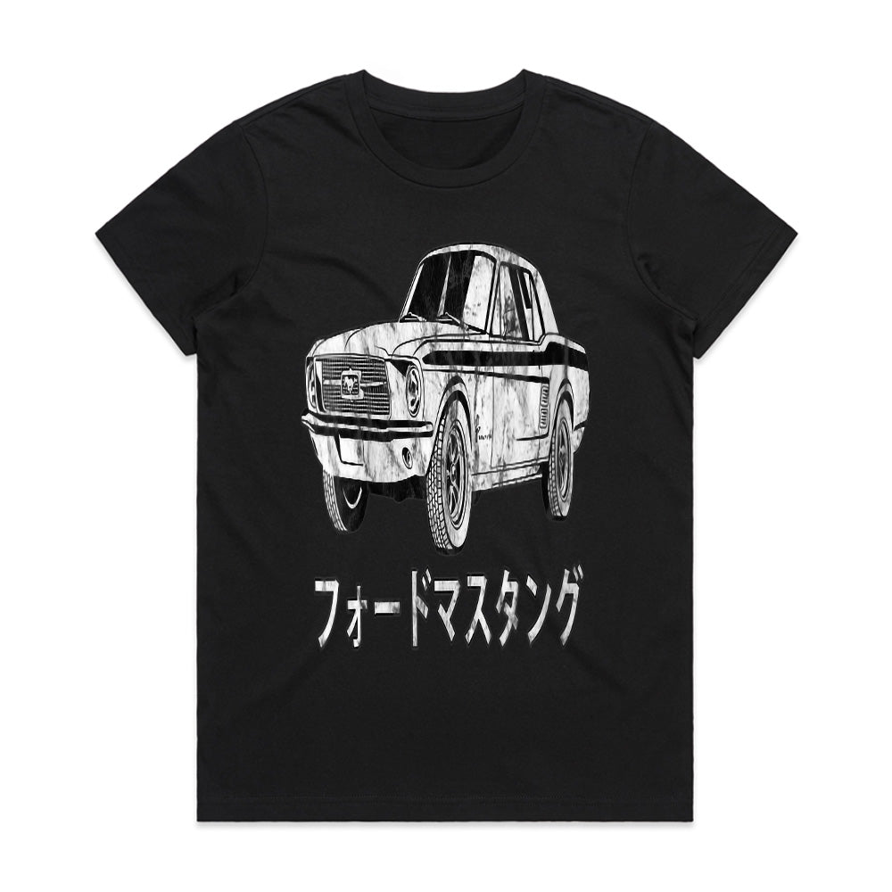 Vintage Mustang Japanese Kanji Sweatshirt – Classic Muscle Car Enthusiast Apparel