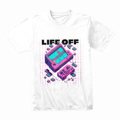 "Game On, Life Off – Retro Cyberpunk Gaming T-Shirt for Gamers"