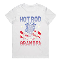Hot Rod Grandpa – Patriotic American Flag Classic Car T-Shir