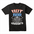 Hot Rod Grandpa - American Flag Patriotic Classic Car T-Shirt