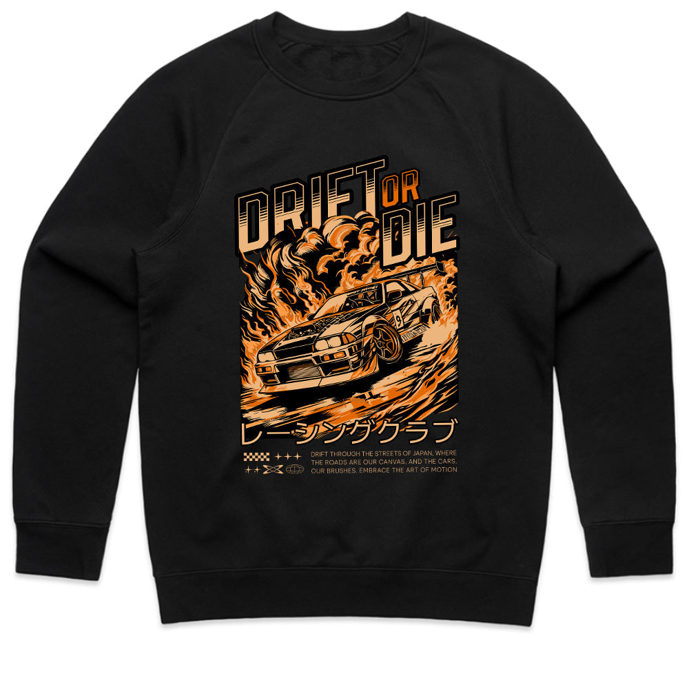 Drift or Die T-Shirt – Japanese Street Racing Fire Edition