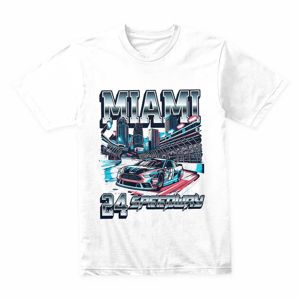 Miami Speedway Racing T-Shirt – High-Speed Night Drive