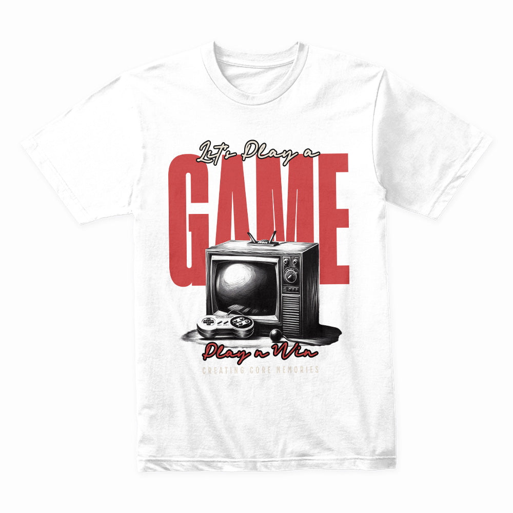 Retro Gamer T-Shirt – "Let's Play a Game" Vintage Console Design