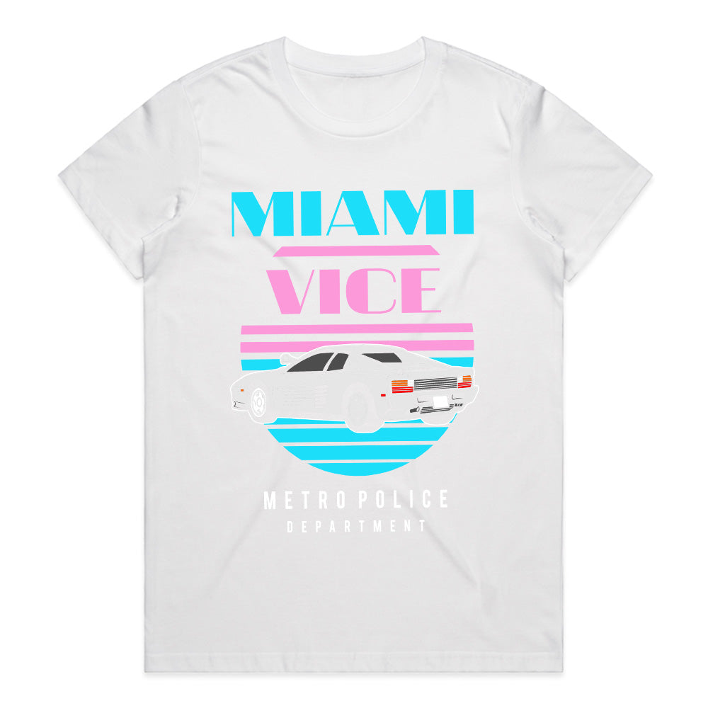 Miami Vice Retro 80s T-Shirt – Classic Supercar & Neon Aesthetic