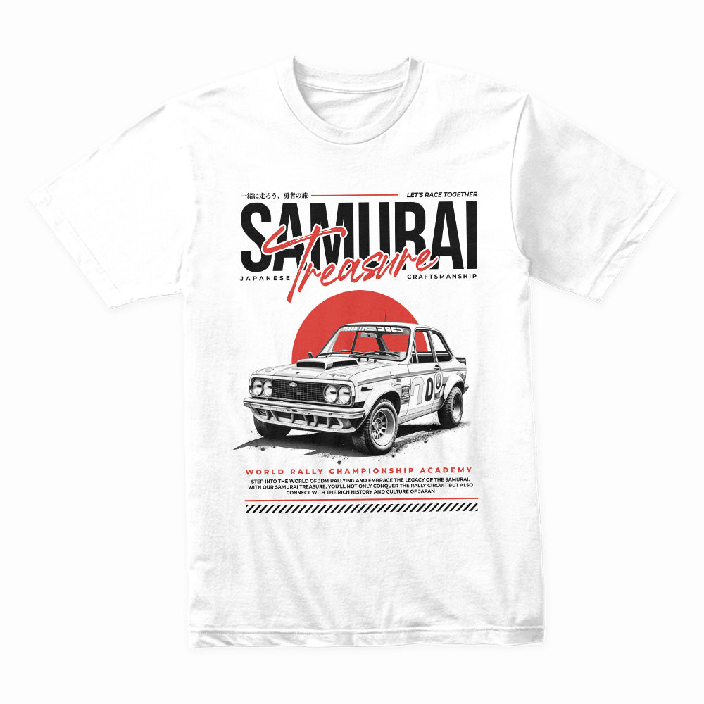 Samurai Treasure – Classic Japanese Rally Legend Tee