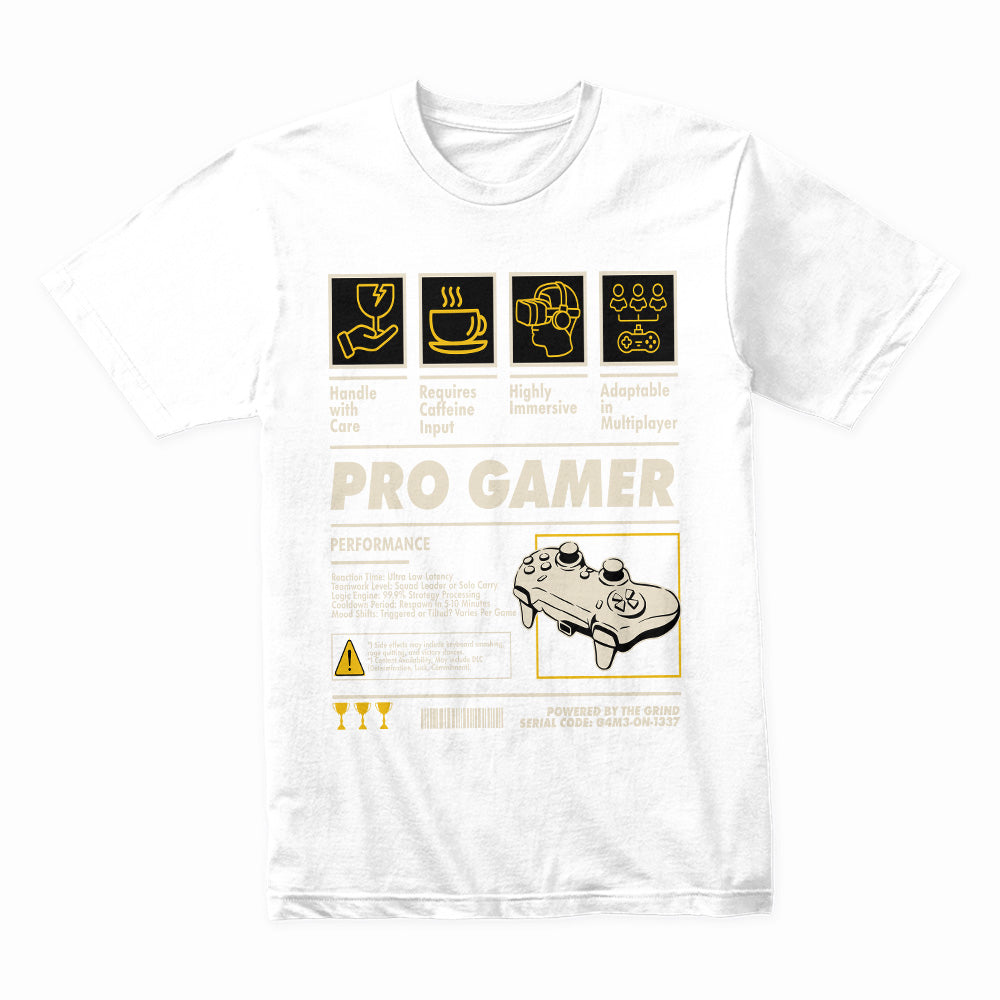 Pro Gamer Spec Sheet T-Shirt – Ultimate Gaming Performance Tee
