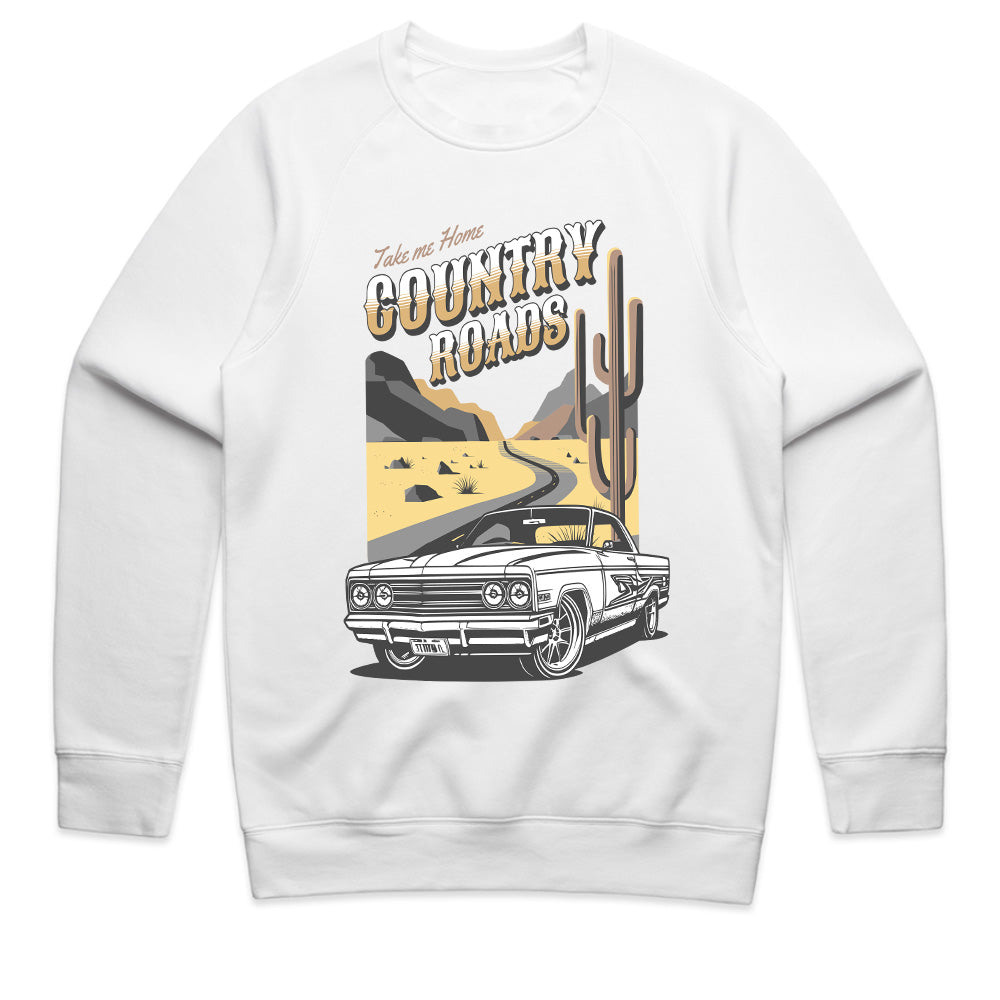 Country Roads T-Shirt – Classic Muscle Car & Desert Road Trip Tee