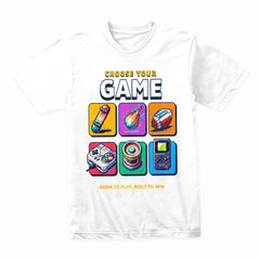 Choose Your Game – Retro Pixel Art Gamer T-Shirt