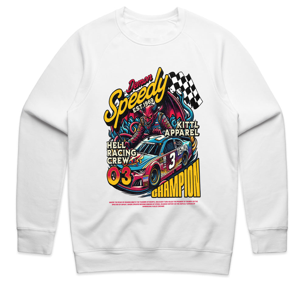 Demon Speedy Racing T-Shirt – Hell Racing Crew Champion Tee