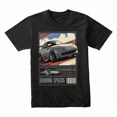 Genuine Speeds T-Shirt – Retro JDM Street Racing & Tuner Car Enthusiast Tee
