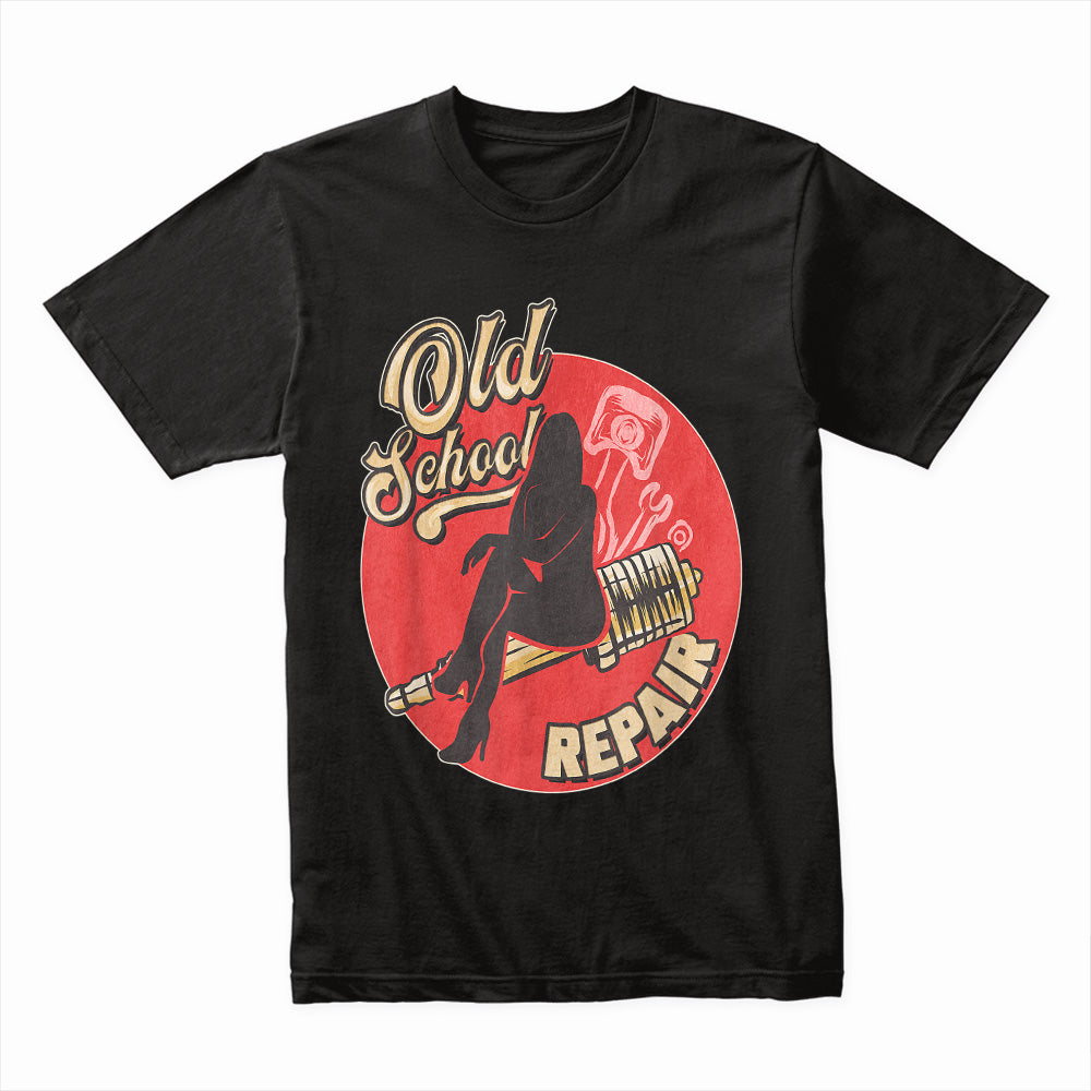 Old School Repair Hot Rod T-Shirt – Vintage Mechanic Classic Car Lover’s Tee