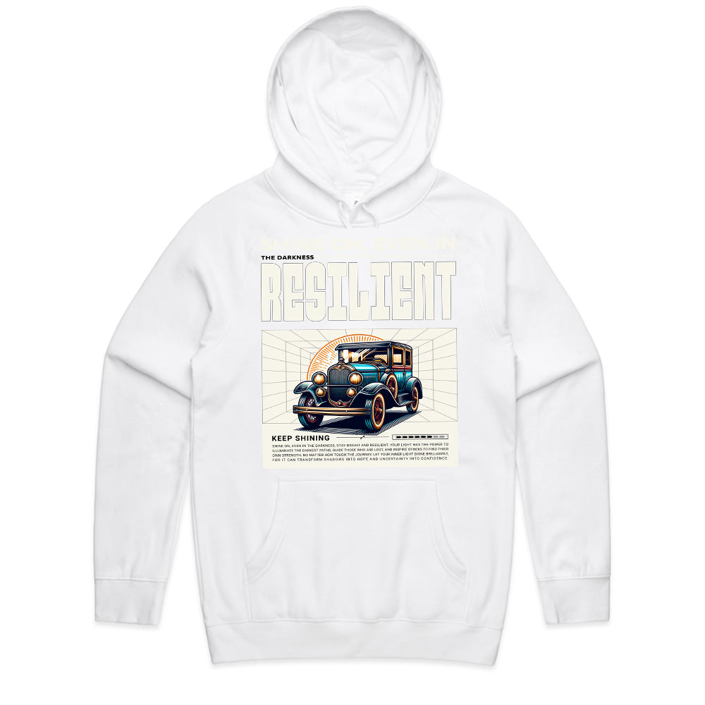 "Resilient – Shine On" Vintage Classic Car T-Shirt – Timeless Strength & Elegance