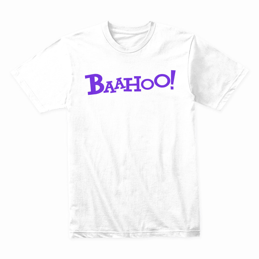 BaaHoo! Bold & Fun Graphic T-Shirt – Playful Purple Design