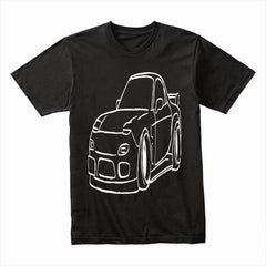 RX-7 Outline JDM T-Shirt – Minimalist Rotary Engine Sports Car Tee for Tuning & Drift Fans