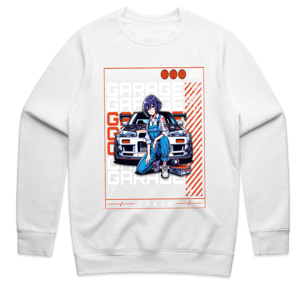 Garage Goddess" JDM Anime T-Shirt – Tokyo Car Culture & Tuning Aesthetic
