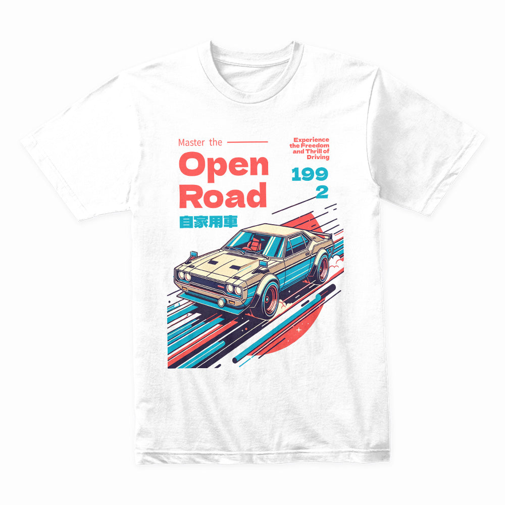 OPEN ROAD T-Shirt – Retro JDM Skyline Speed Legend