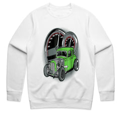 Rat Rod Speed Demon T-Shirt – Bright Green Vintage Hot Rod Coupe Tee