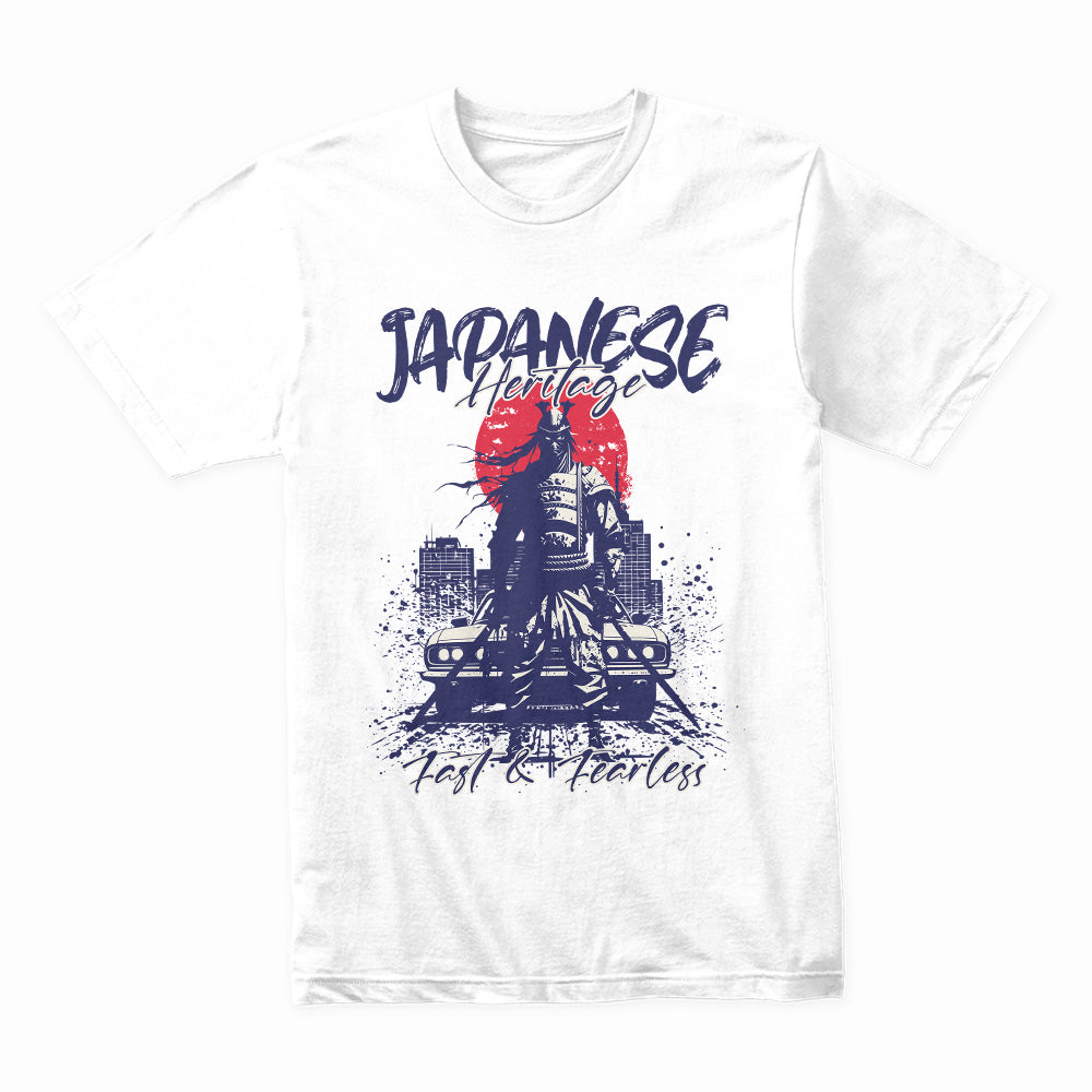 Japanese Heritage T-Shirt – Fast & Fearless Samurai JDM Edition