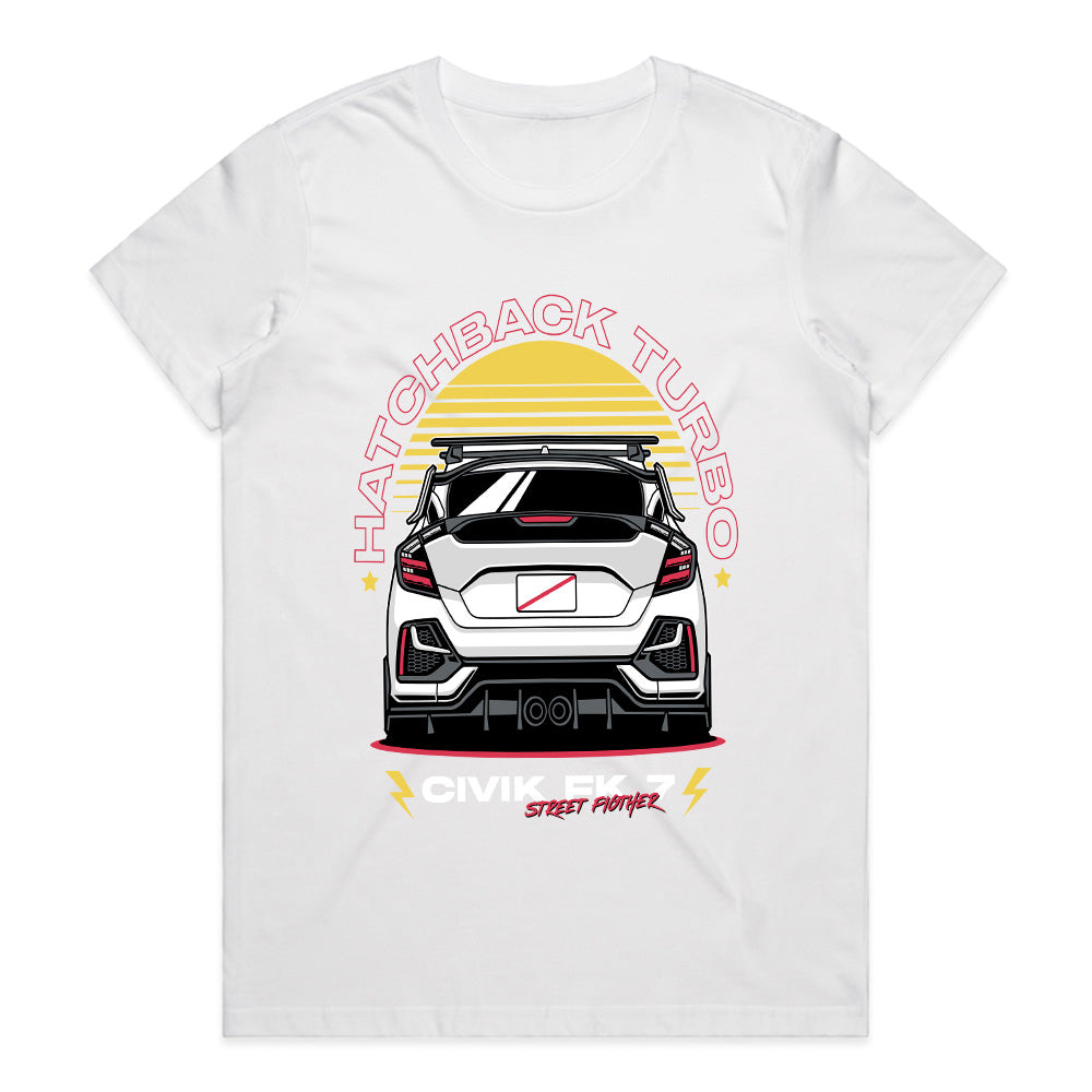 Hatchback Turbo Street Fighter – JDM Performance T-Shirt