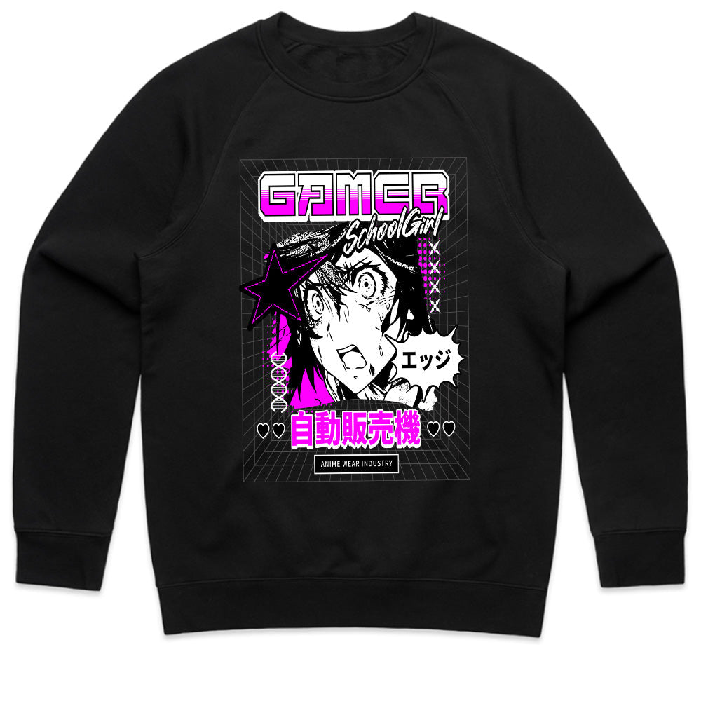 Edgy Gamer School Girl" Cyberpunk Anime T-Shirt – Japanese Aesthetic