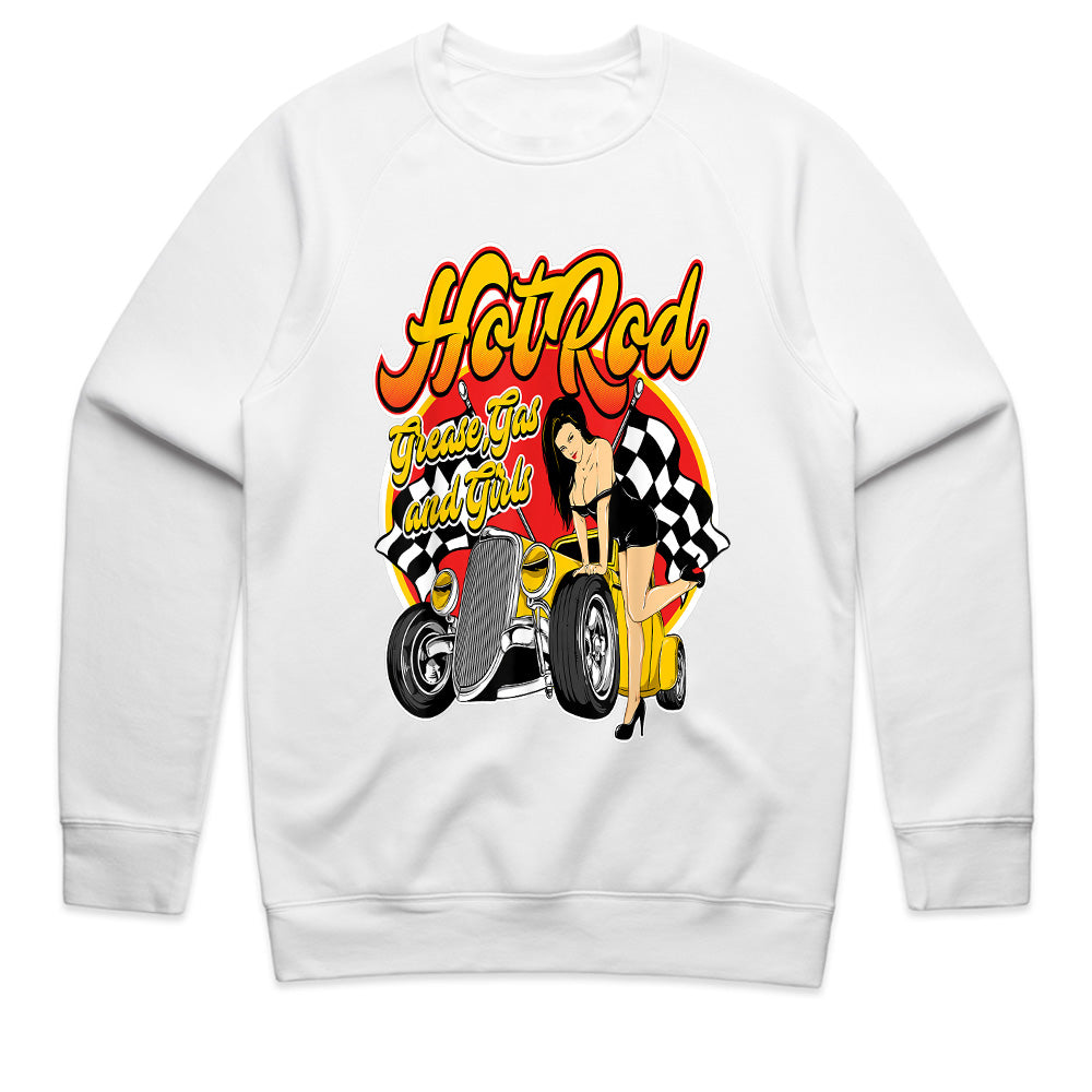 Hot Rod Pin-Up T-Shirt – Grease, Gas & Girls Vintage Rockabilly Car Tee