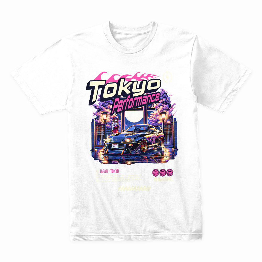 Tokyo Performance T-Shirt – Neon JDM Street Racing & Cyberpunk Aesthetic