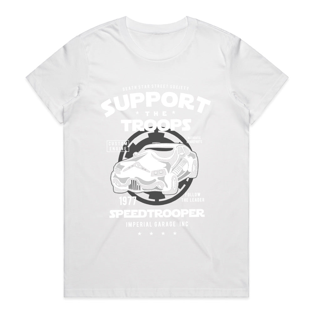 Speed Trooper Support The Troops T-Shirt – Galactic Street Racing Style!