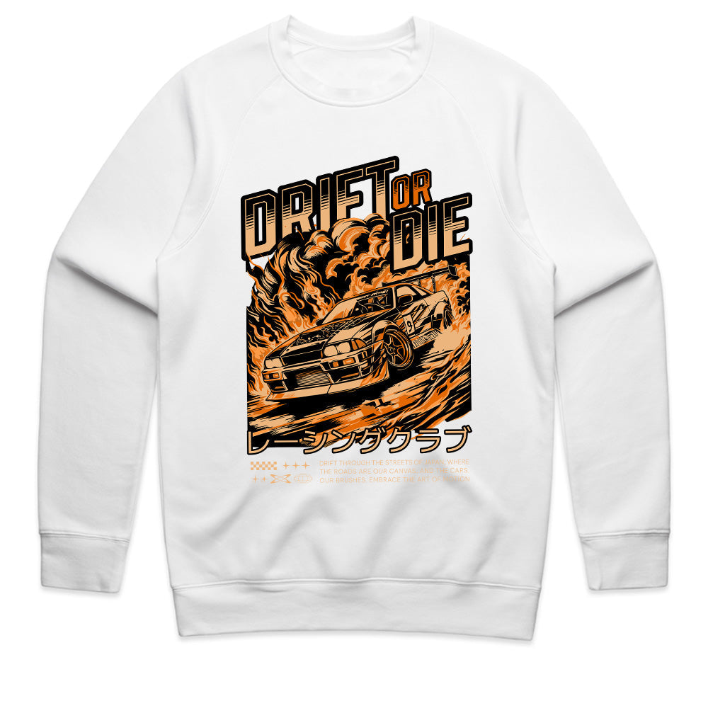 Drift or Die T-Shirt – Japanese Street Racing Fire Edition