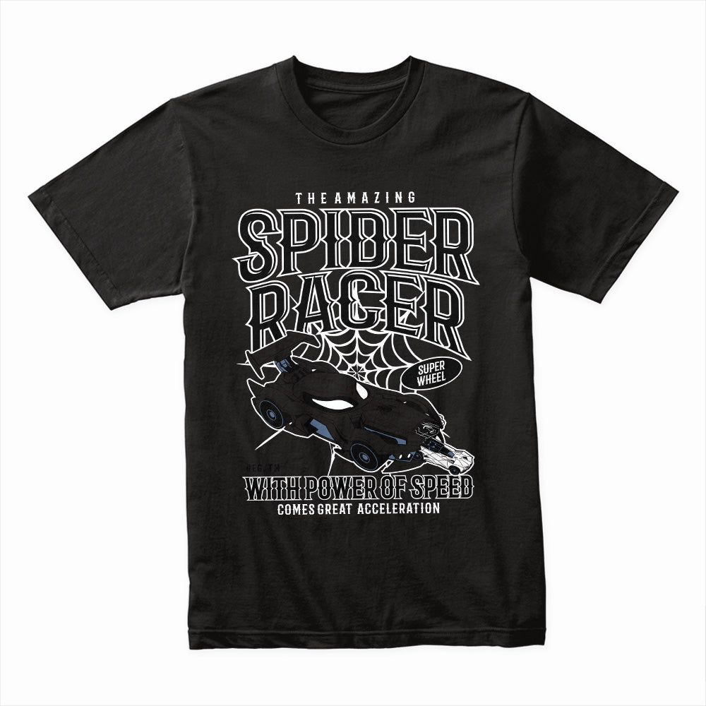 Spider Racer T-Shirt – High-Speed Web-Slinging Action!
